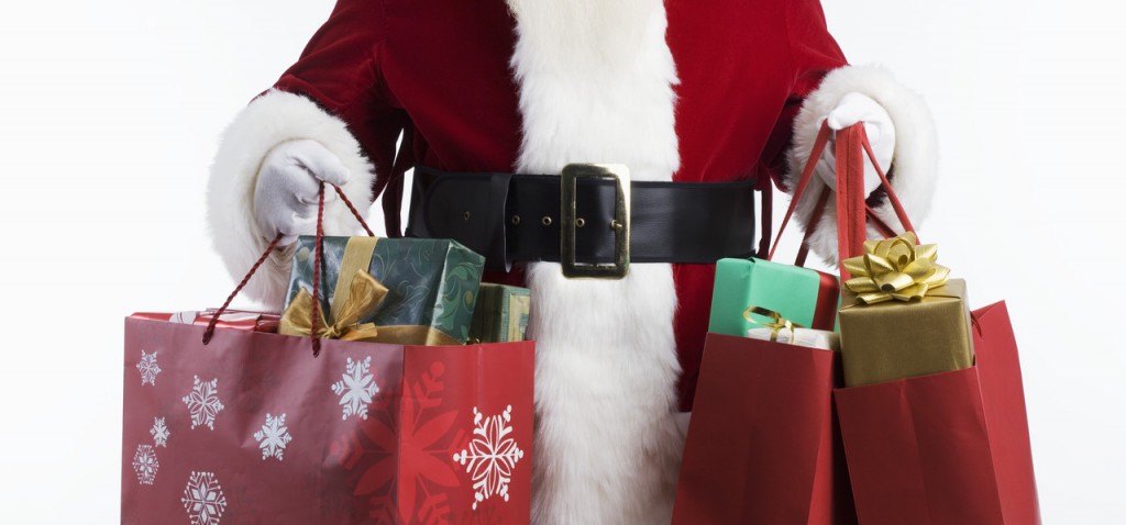 Santa Carrying Shopping Bags
